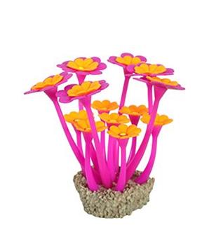Akvarijní dekorace FLOWERS 2 fialová/oranžová Zolux