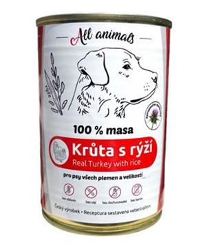 Levně All Animals DOG Krůtí mleté s rýží 400g