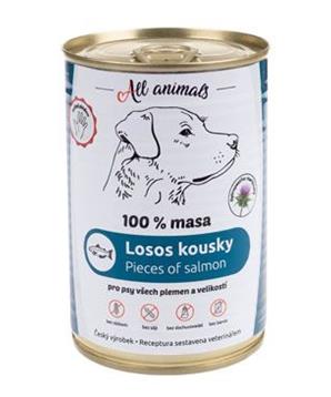 Levně All Animals DOG losos kousky 400g
