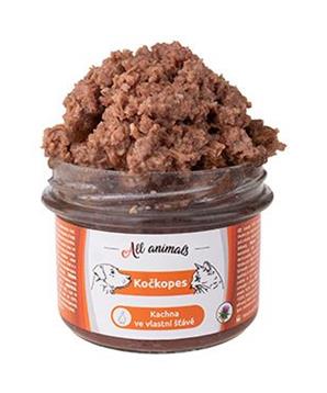 Levně All Animals kočkopes sklo Kachna ve vlastní šťávě 200g