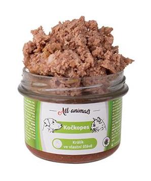 Levně All Animals kočkopes sklo Králík ve vlastní šťávě 200g 200g