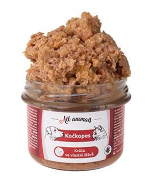 Levně All Animals kočkopes sklo Krůta ve vlastní šťávě 200g