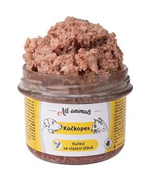 Levně All Animals kočkopes sklo Kuře ve vlastní šťávě 200g