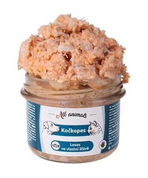 Levně All Animals kočkopes sklo Losos ve vlastní šťávě 200g 200g