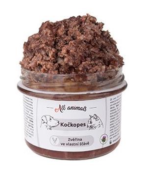 Levně All Animals kočkopes sklo Zvěřina ve vlastní šťávě 200g