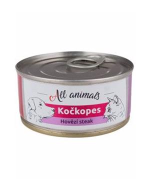 Levně All Animals kočkopes steak z hovězí svaloviny 100 g