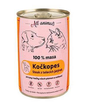Levně All Animals kočkopes Telecí jatýrka 400g