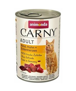 Levně ANIMONDA konzerva CARNY Adult - hovězí, kuře, kachní srdce 200 g
