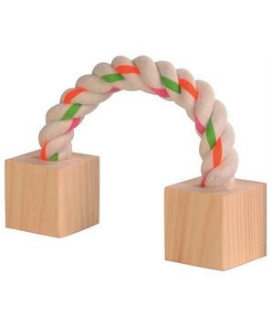 Levně Bavlněný most s dřevěnými kostkami 20 cm pro hlodavce 1 ks