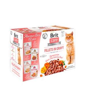 Levně Brit Care Cat Fillets in Gravy Flavour box 4*3psc (12*85g)
