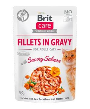 Levně Brit Care Cat Fillets in Gravy Savory Salmon 85 g