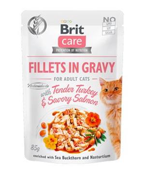 Levně Brit Care Cat Fillets in Gravy Turkey&Salmon 85 g