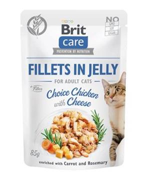 Levně Brit Care Cat Fillets in Jelly Chicken&Cheese 85 g