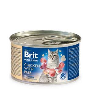 Levně Brit Premium Cat by Nature konz Chicken&Beef 200g