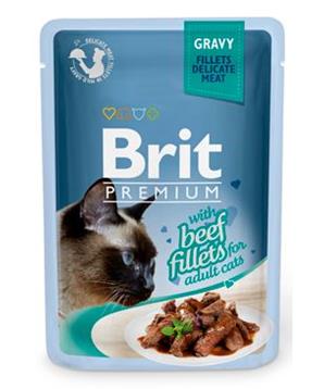 Levně Brit Premium Cat D Fillets in Gravy With Beef 85 g - 1 ks