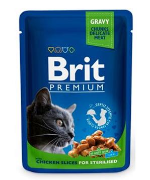 Brit Premium Cat kapsa Chicken Slices for Steril
