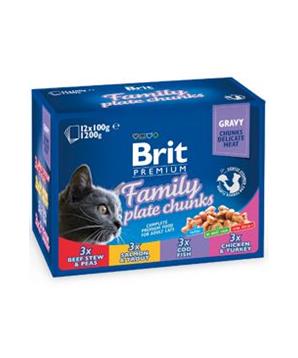Levně Brit Premium Cat kapsa Family Plate 1200 g (12x100 g)