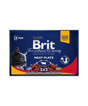 Levně Brit Premium Cat kapsa Meat Plate 400 g (4x100 g)