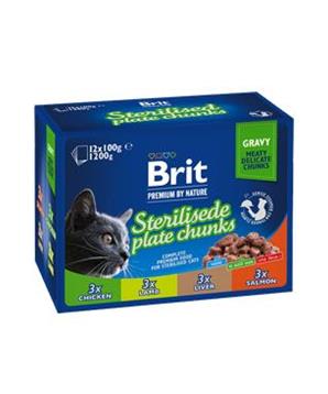 Levně Brit Premium Cat kapsa Sterilised Plate 1200g(12x100g)