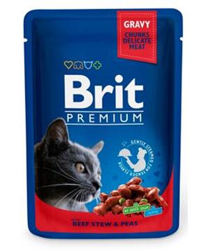 Brit Premium Cat kapsa with Beef Stew & Peas