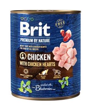 Levně Brit Premium Dog by Nature konz Chicken & Hearts 400 g