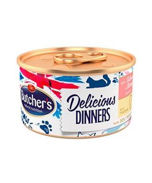 Levně Butcher’s Cat Class.Delic.Dinners losos+krevet konz 85g