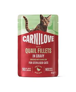 Carnilove Cat Pouch Gravy Quail+Dandelion Steril. 