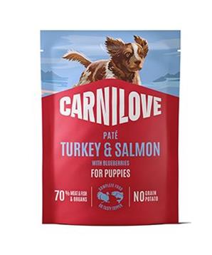 Carnilove Dog Pouch Paté Turkey&Salm.+Blueb.Puppy 