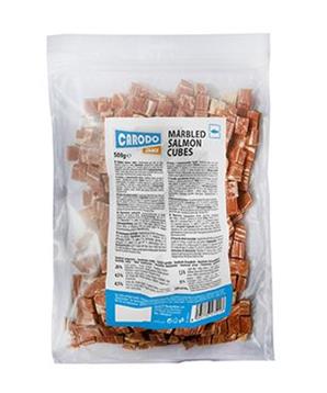 Levně CARODO Dog poch. Kousky z mramorovaného lososa 500g