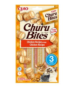 Levně Churu Cat Bites Chicken wraps&Chicken Purée 3x10g