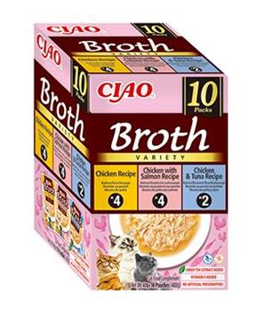 Levně Churu Cat BOX Broth Chick&Chick.Salm&Chick.Tuna 10x40g