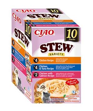Levně Churu Cat BOX Stew Chick.&Chick.Tuna&Chick.Salm. 10x40g