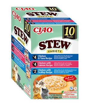 Levně Churu Cat BOX Stew Chic.Tuna&Chic.Salm&Chic.Scal 10x40g