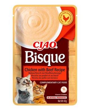 Levně Churu Cat CIAO Bisque Chicken with Beef Recipe 40g