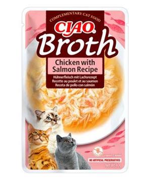 Levně Churu Cat CIAO Broth Chicken with Salmon Recipe 40 g