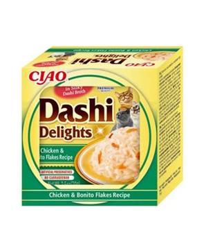 Levně Churu Cat CIAO Dashi kuře a vločky z tuňák. pruh. 70g