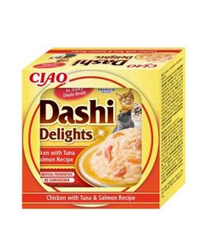 Levně Churu Cat CIAO Dashi kuře s tuňákem a lososem 70g