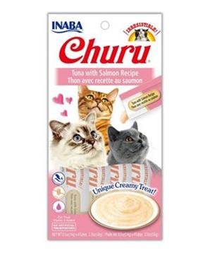 Levně Churu Cat Purée Tuna with Salmon 4x14g