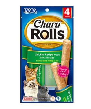 Levně Churu Cat Rolls Chicken wraps&Tuna cream 4x10g