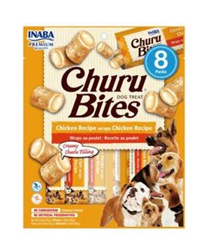 Levně Churu Dog Bites Chicken wraps Chicken 8x12g