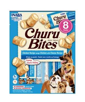 Levně Churu Dog Bites Chicken wraps Chicken+Cheese 8x12g