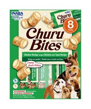 Levně Churu Dog Bites Chicken wraps Chicken+Tuna 8x12g
