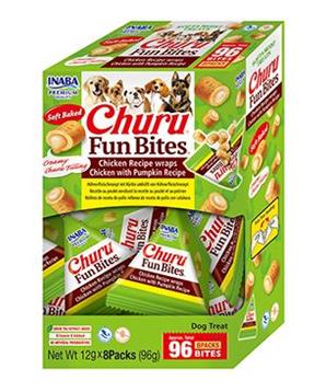 Levně Churu Dog BOX Fun Bites Chicken wraps Chick&Pumpk 8x12g