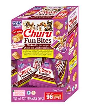 Levně Churu Dog BOX Fun Bites Chicken wraps Chic&Sw.Pot 8x12g
