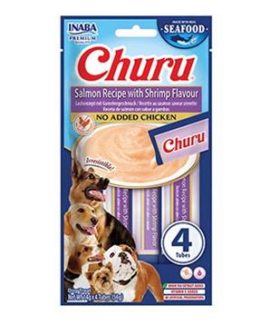 Levně Churu Dog Fish Salmon Recipe with Shrimp Flavour 4x14g