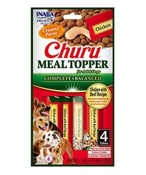 Levně Churu Dog Meal Topper Chicken with Beef Recipe 4x14g
