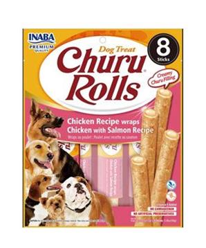 Levně Churu Dog Rolls Chicken with Salmon wraps 8x12g