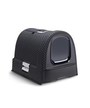 Levně Curver WC kočka kryté domek Rattan 39x39x51cm mocha 1 ks