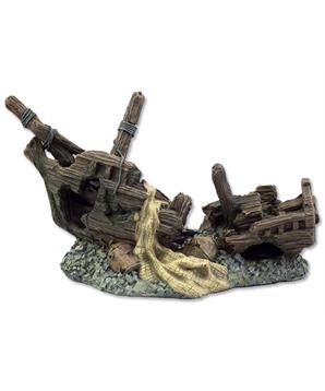 Levně Dekorace Vrak lodi 22 cm 1 ks