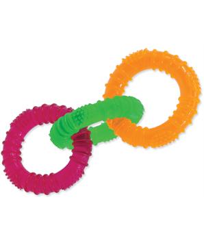 Levně Hračka DOG FANTASY 3 kruhy gumové barevné 16 cm 1ks
